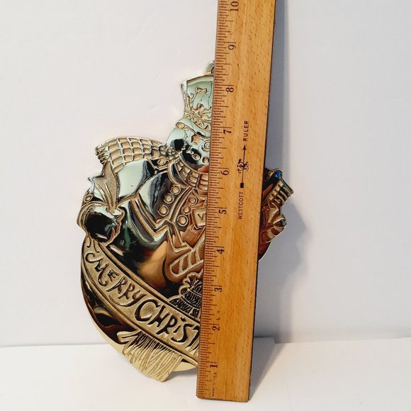 Virginia Metalcrafters Merry Christmas The SNOWMAN Brass Trivet - 4th in Series - Picture 6 of 8